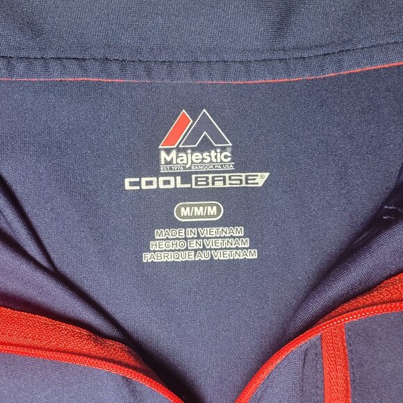 Majestic Boston Red Sox Mens Blue and Red Quarter Zippered Jacket Size Medium - Picture 5 of 13